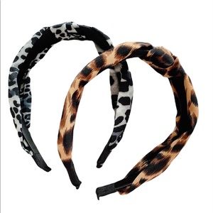 NEW Animal Print Top Knot Headbands, Set of 2 (A382+A383)